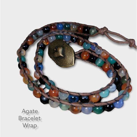 Handmade Jewelry - Verdi Agate Wrap Bracelet (B13)